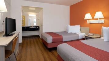 Desk, free WiFi, bed sheets