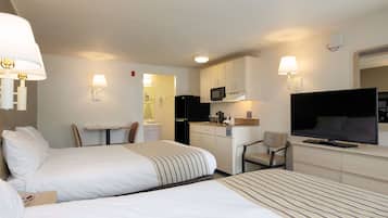 Desk, free WiFi, bed sheets, alarm clocks