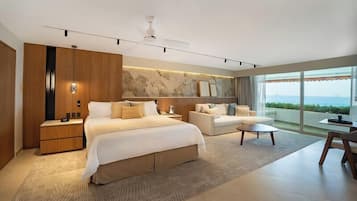 Grand Terrace Suite | Literie de qualité supérieure, couette en duvet d'oie, minibar