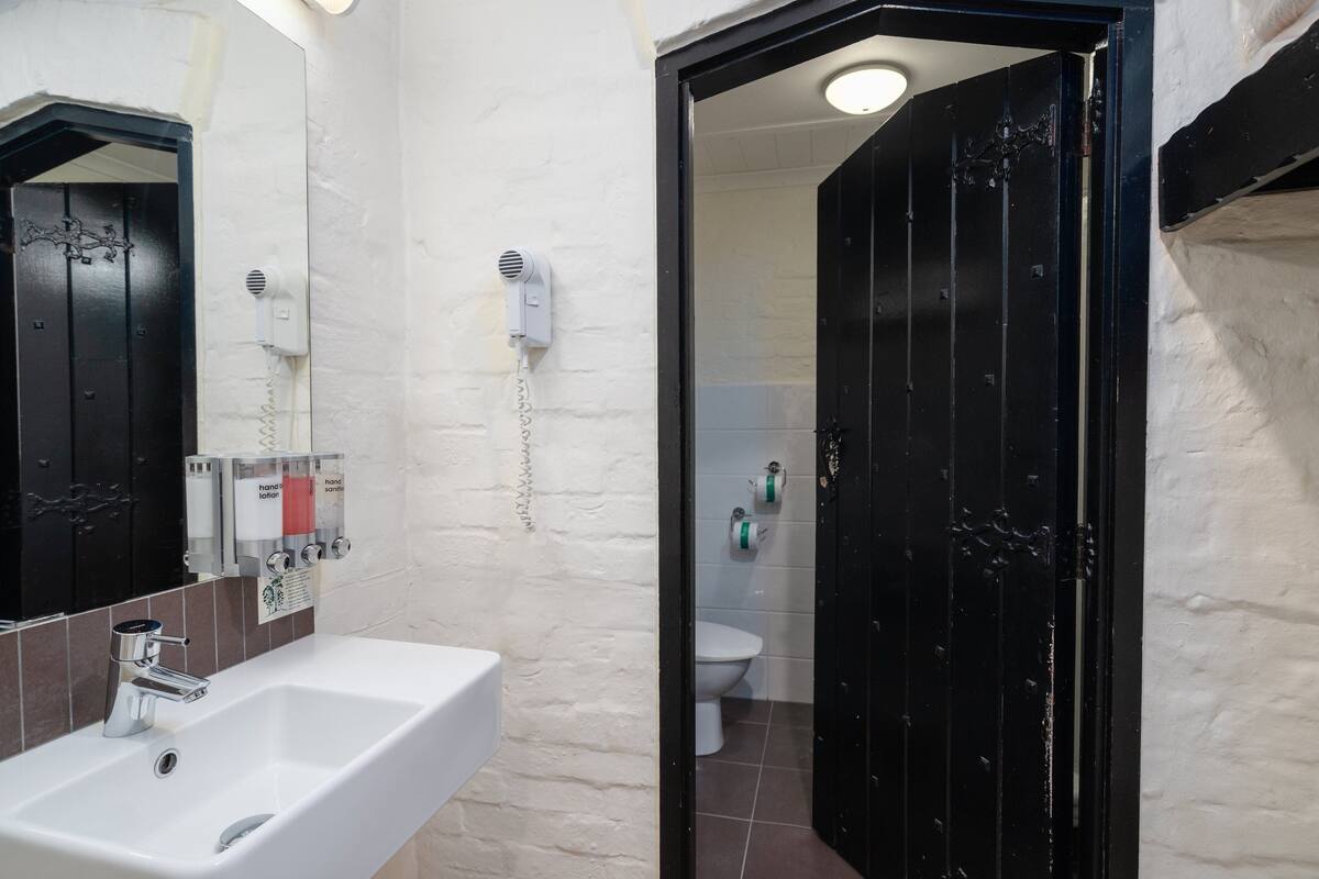 standard room, queen and single bed | bathroom | free toiletries, hair dryer, towels, soap