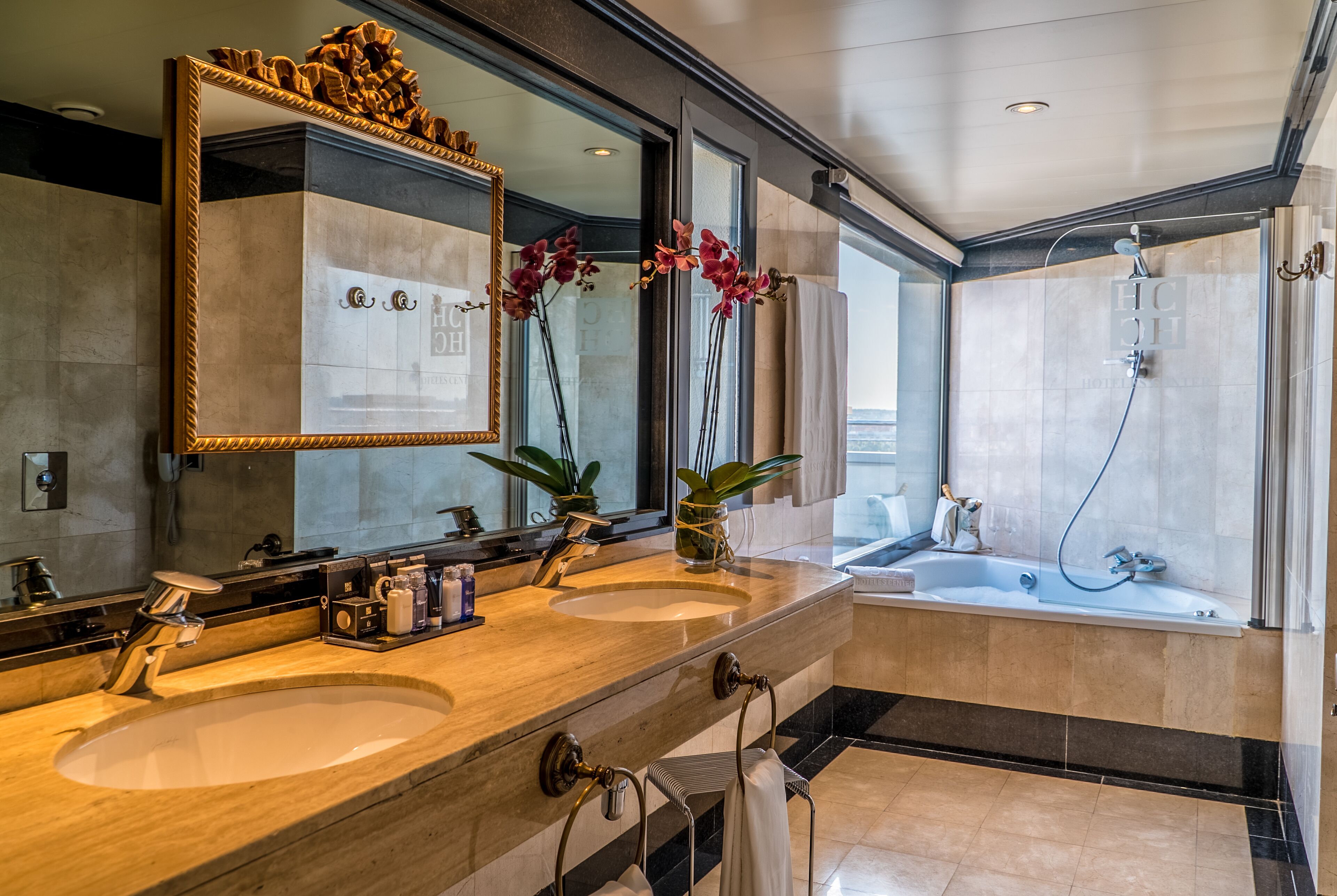 free toiletries, hair dryer, bidet, towels