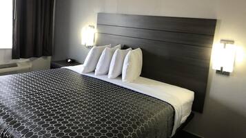 Desk, blackout drapes, iron/ironing board, free WiFi