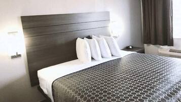 Desk, blackout drapes, iron/ironing board, free WiFi