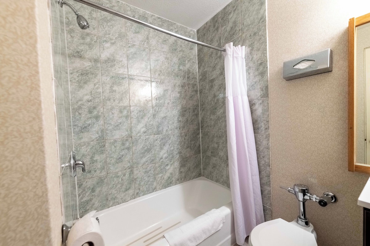 Free toiletries, hair dryer, towels, soap