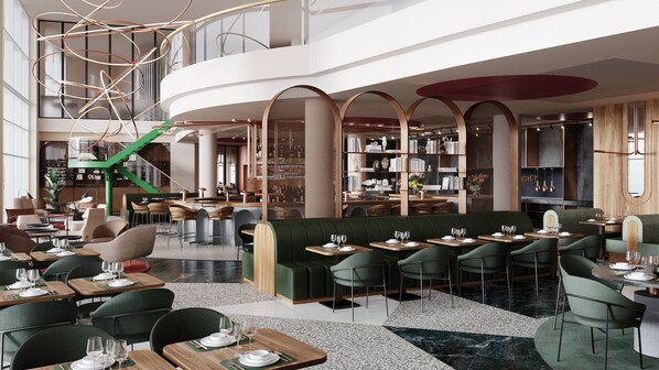 Se sirven desayunos, comidas y cenas con vista al jardín 