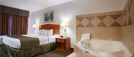 Standard Room, 1 King Bed, Non Smoking, Jetted Tub | Iron/ironing board, cribs (free), rollaway beds (surcharge), WiFi (free)