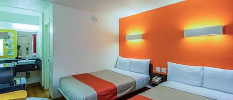 Standard Room, 2 Double Beds, Non Smoking | Free WiFi, bed sheets