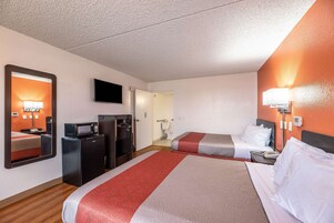 Standard Room, 2 Queen Beds, Non Smoking, Refrigerator & Microwave | Blackout drapes, iron/ironing board, free WiFi, bed sheets