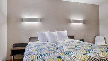 Desk, blackout curtains, free WiFi, bed sheets