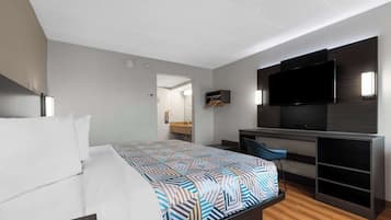 Desk, free WiFi, bed sheets