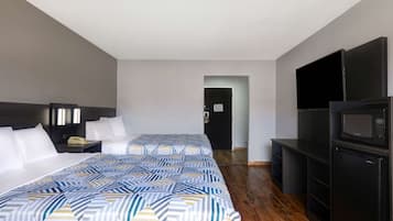 Laptop workspace, free WiFi, bed sheets