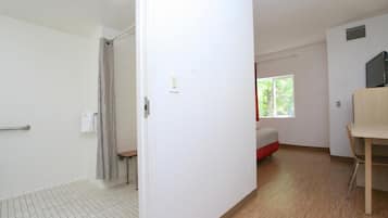 Desk, free WiFi, bed sheets