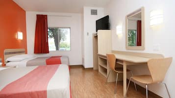 Desk, free WiFi, bed sheets