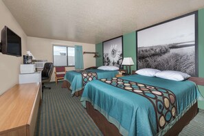 Room, 2 Double Beds, Non Smoking, Refrigerator | Desk, laptop workspace, blackout drapes, iron/ironing board
