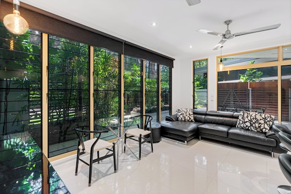 2 Bedroom Courtyard Villa | Living area | 50-inch Smart TV with digital channels, TV, DVD player - Sanctuary Palm Cove (Palm Cove)