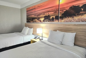 Double Room, 2 Double Beds | Desk, iron/ironing board, free cribs/infant beds, free WiFi