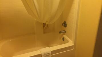 Standard Room, 2 Queen Beds | Bathroom | Combined shower/tub, hair dryer, towels