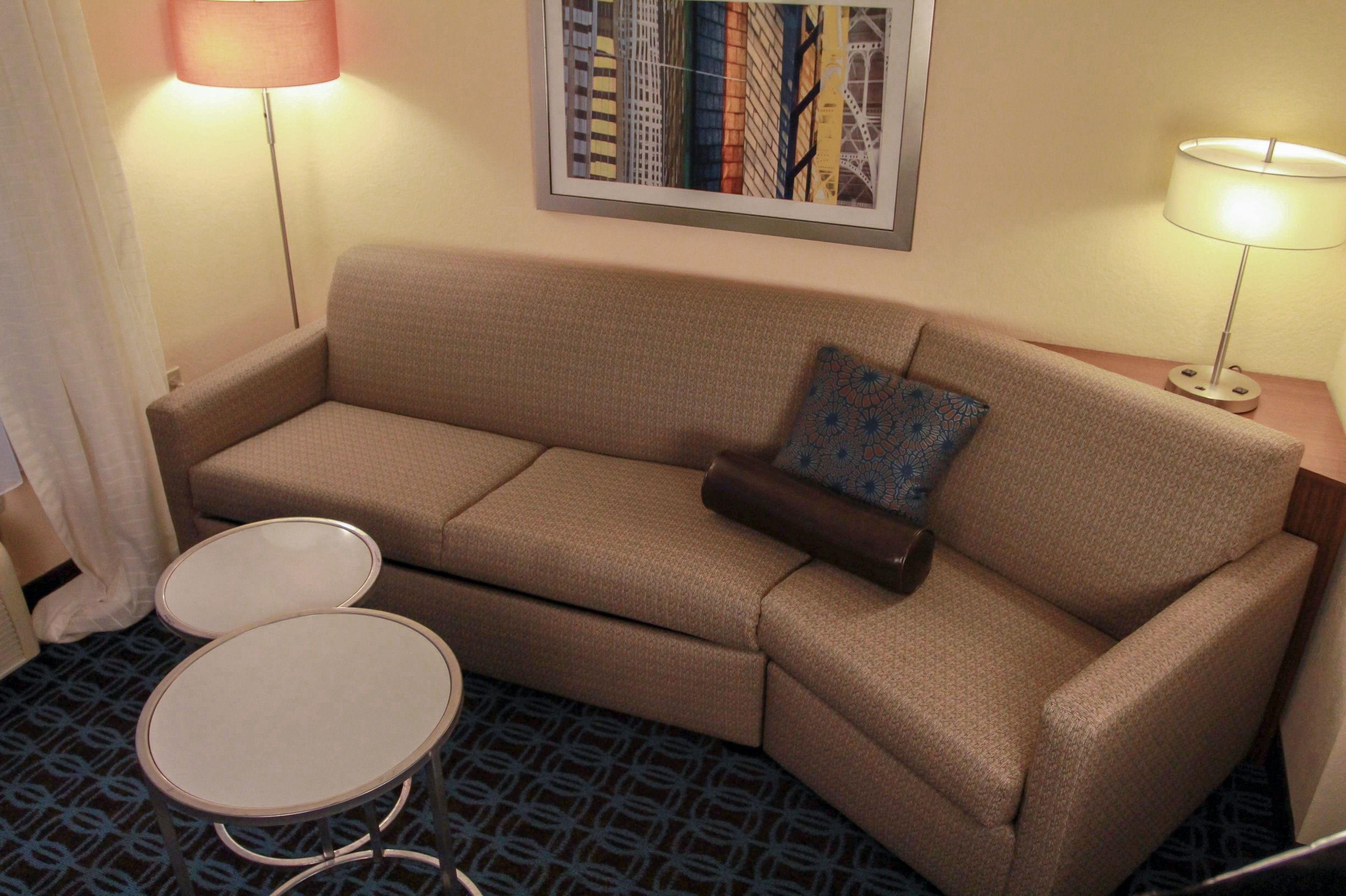 room, 1 king bed with sofa bed, non smoking | living area | tv