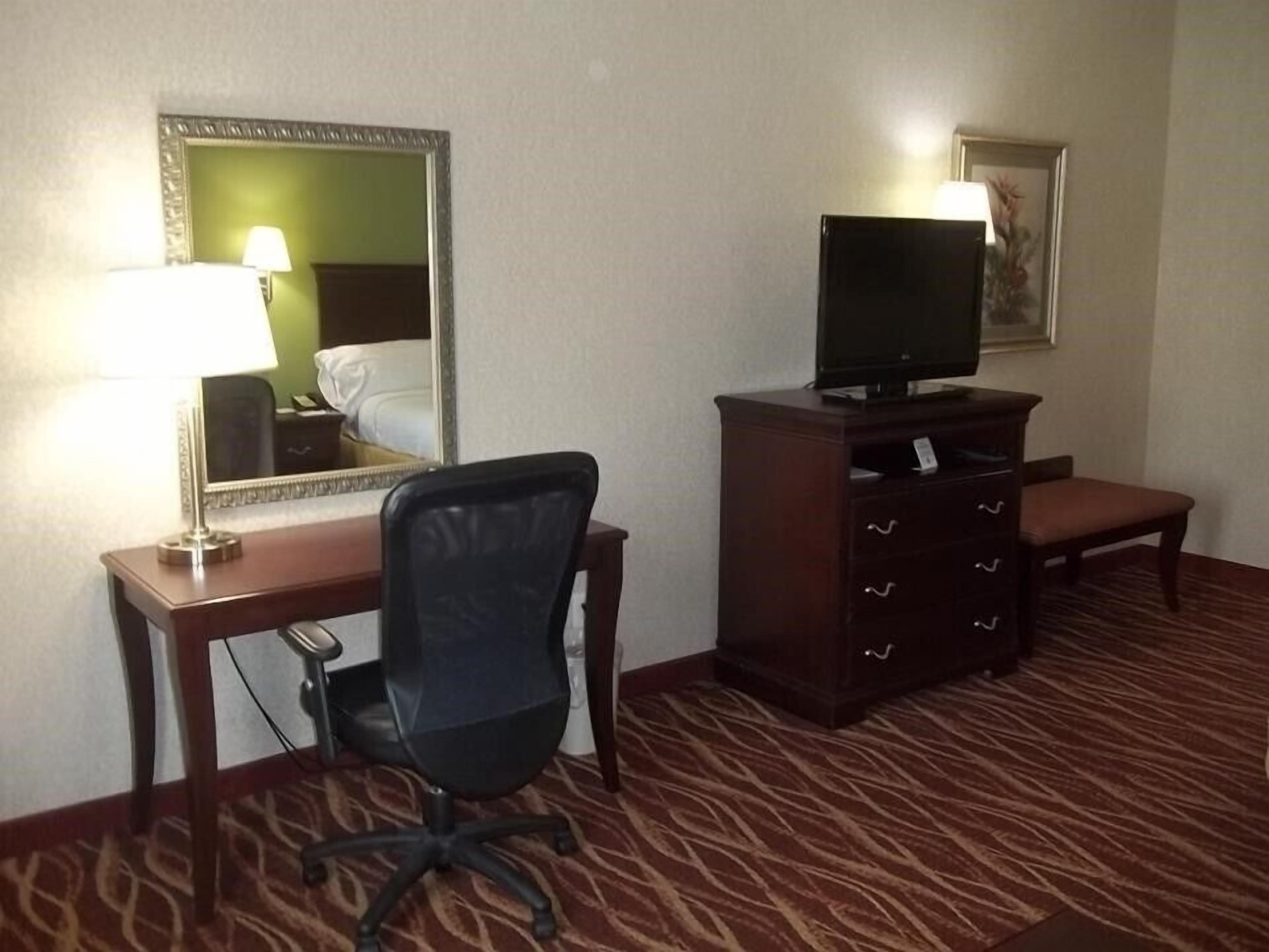 hypo-allergenic bedding, individually furnished, desk, blackout curtains