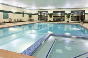 Indoor pool, open 6:00 AM to 11:00 PM, sun loungers