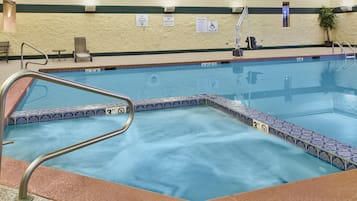 Indoor pool, open 6:00 AM to 11:00 PM, sun loungers