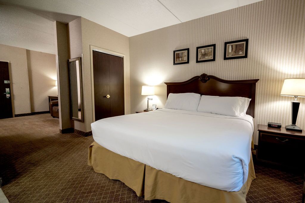 hypo-allergenic bedding, desk, laptop workspace, iron/ironing board