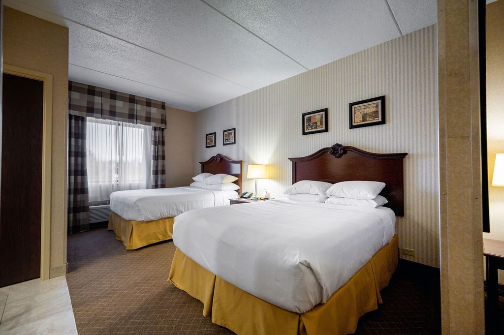 hypo-allergenic bedding, desk, laptop workspace, iron/ironing board