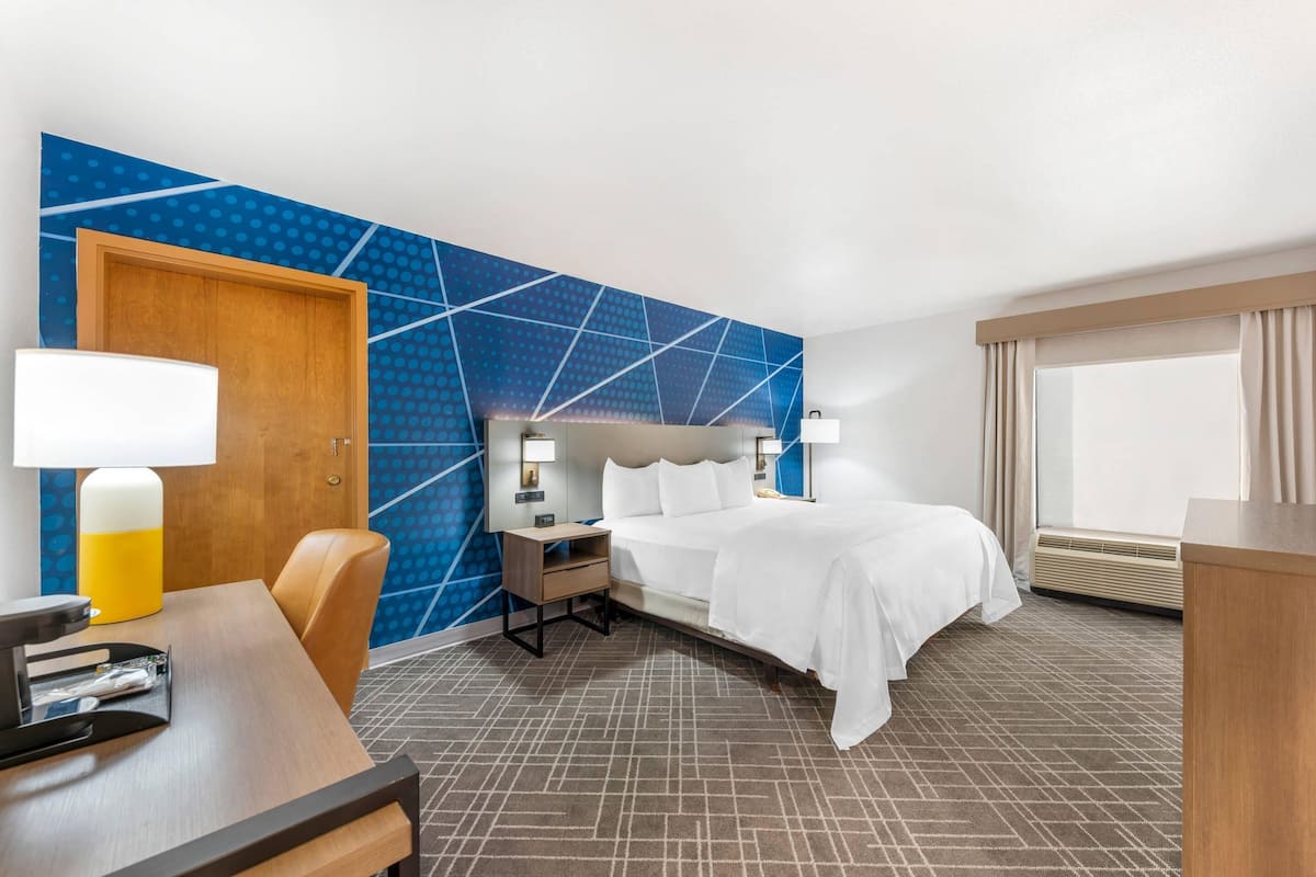 room, 1 king bed, accessible, non smoking | desk, laptop workspace, iron/ironing board, free cots/infant beds