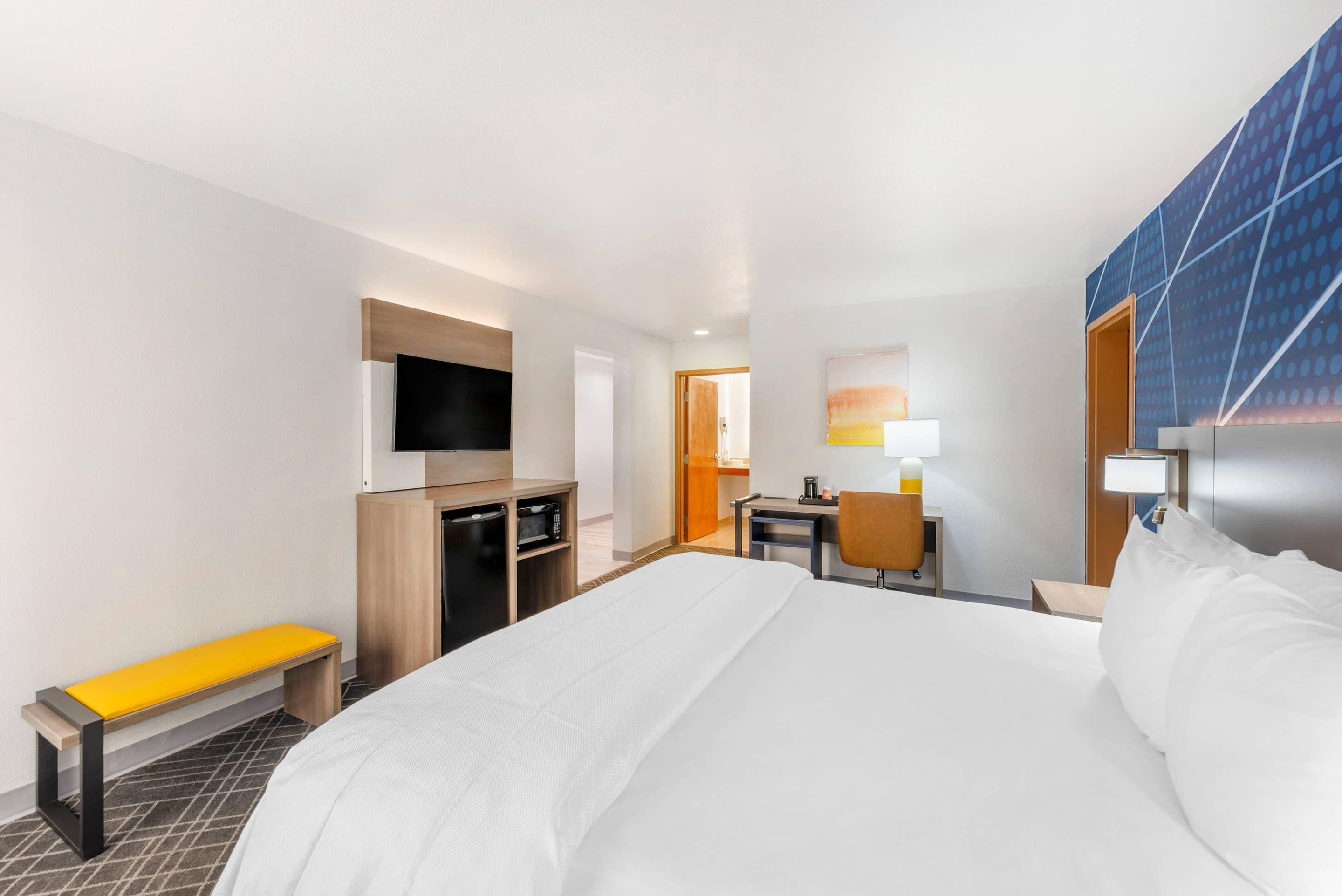 room, 1 king bed, accessible, non smoking | desk, laptop workspace, iron/ironing board, free cots/infant beds