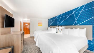 Room, 2 Queen Beds, Accessible, Non Smoking | Desk, laptop workspace, iron/ironing board, free cots/infant beds
