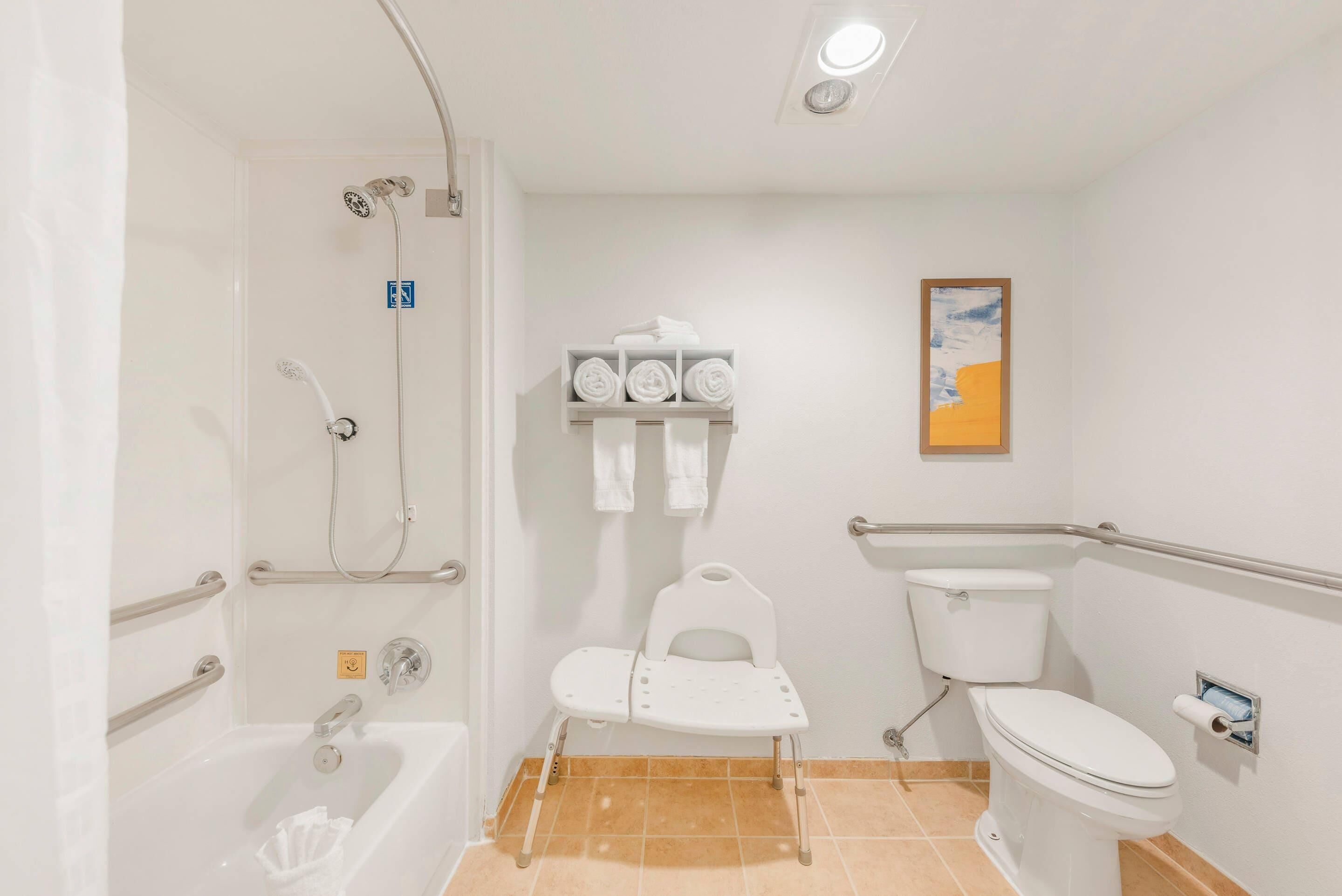 room, 2 queen beds, accessible, non smoking | desk, laptop workspace, iron/ironing board, free cots/infant beds