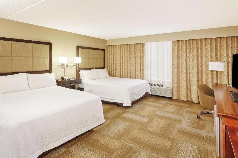 Premium bedding, desk, blackout drapes, iron/ironing board