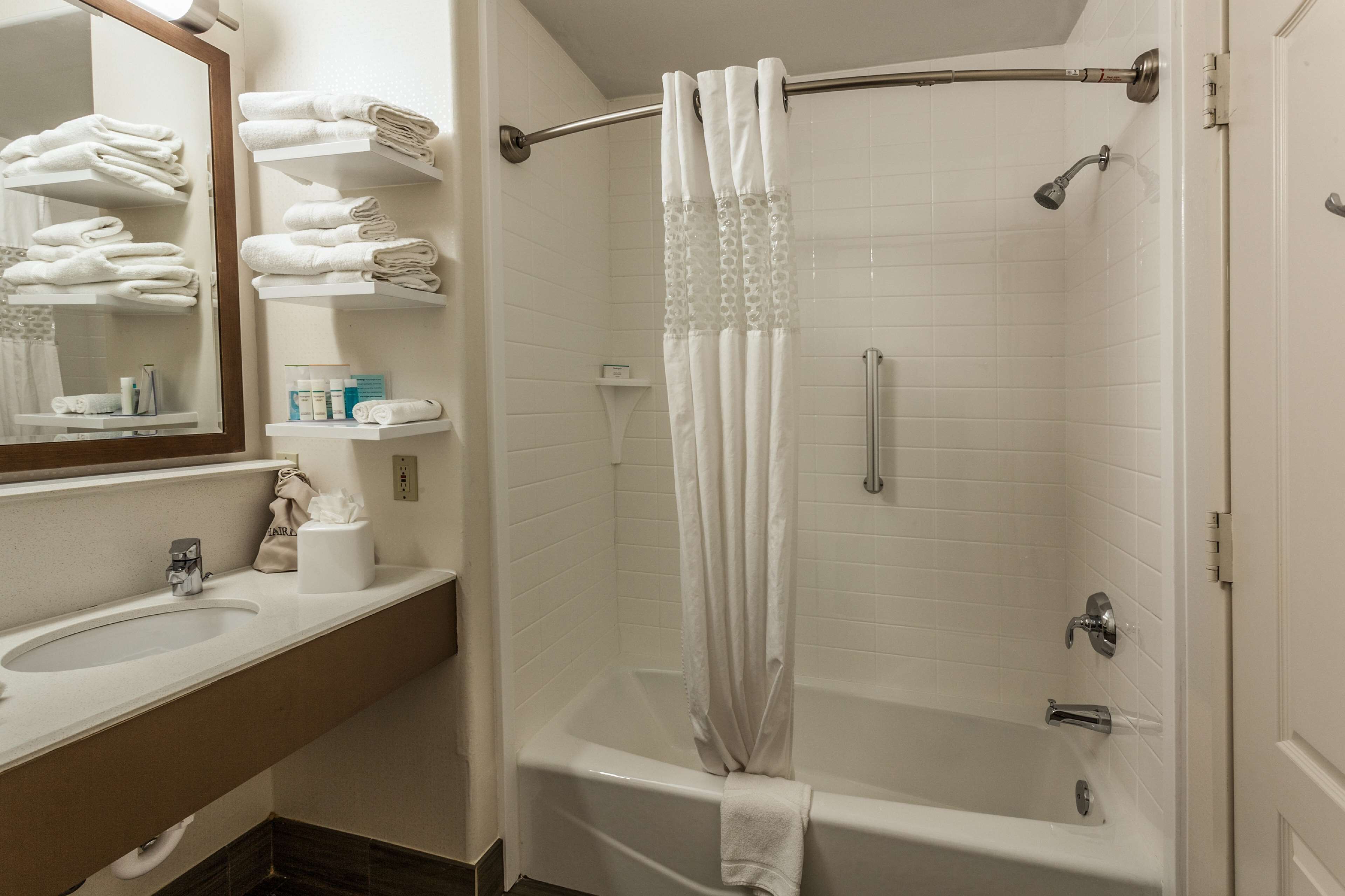 suite, 1 king bed, non smoking | bathroom | hydromassage showerhead, free toiletries, hair dryer, towels