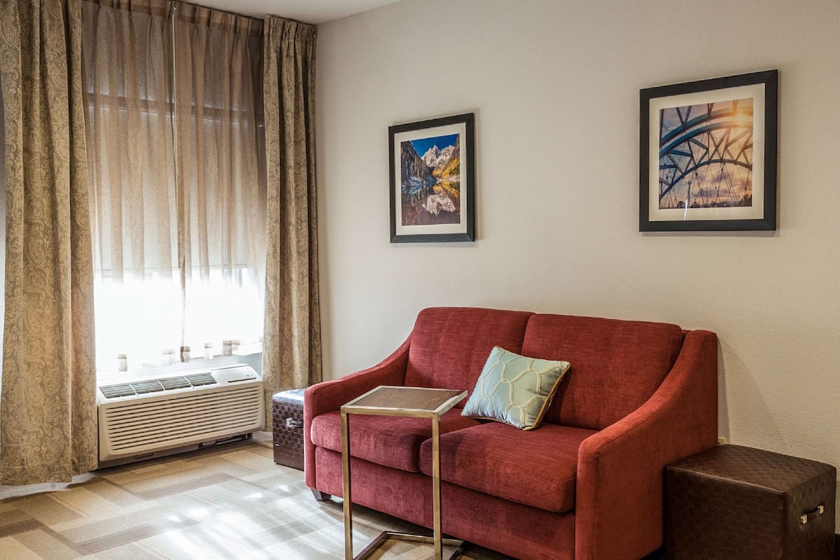 suite, 1 king bed, non smoking | living area | 42-inch lcd tv with satellite channels, tv