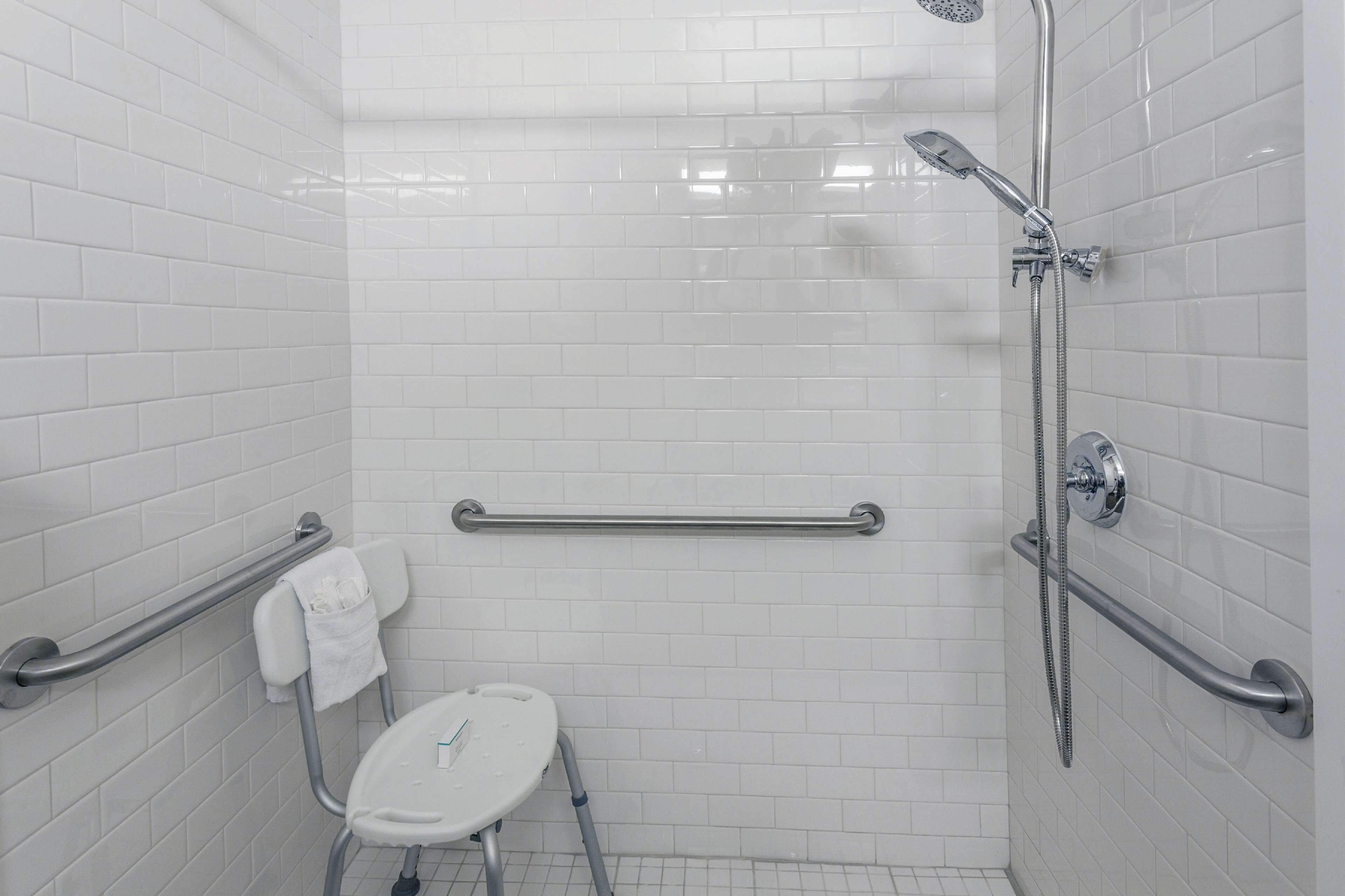 room, accessible, non smoking | bathroom | hydromassage showerhead, free toiletries, hair dryer, towels