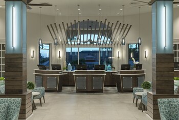 Hotel entrance and lobby at Summer Bay Orlando MOD Collection by Sonesta