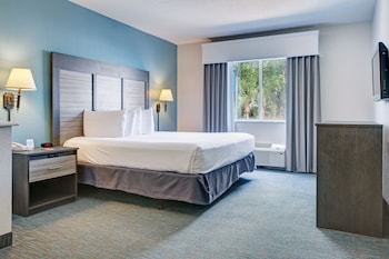 Deluxe Room, 1 King Bed with Sofa bed, Non Smoking (Exploria Express by Exploria Resorts) | Desk, blackout drapes, WiFi, bed sheets at Summer Bay Orlando by Exploria Resorts