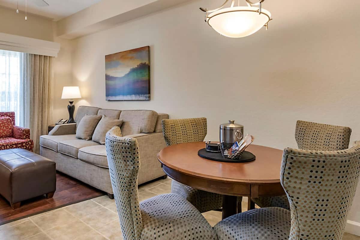 42-inch TV with cable channels, DVD player