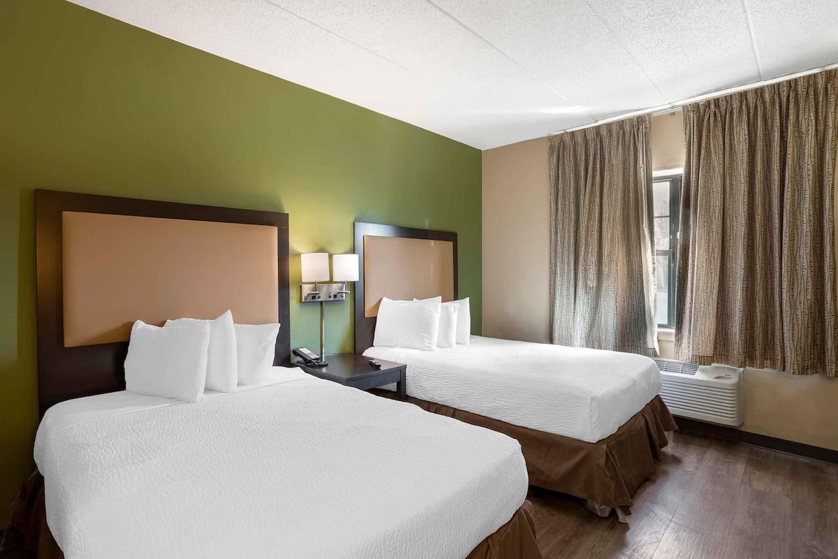 studio, 2 double beds, non smoking | desk, laptop workspace, blackout curtains, iron/ironing board