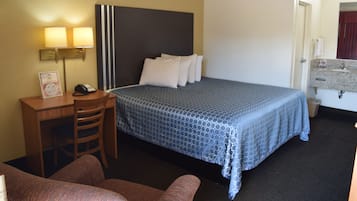 Premium bedding, down comforters, desk, laptop workspace