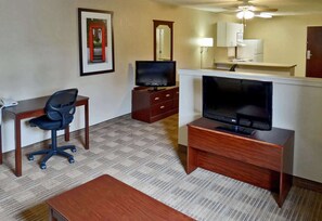 Suite, 1 King Bed, Non Smoking (Efficiency) | Desk, laptop workspace, iron/ironing board, free WiFi