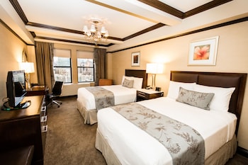 Deluxe Double Room, 2 Double Beds | In-room safe, desk, iron/ironing board, free cribs/infant beds at The Belvedere Hotel