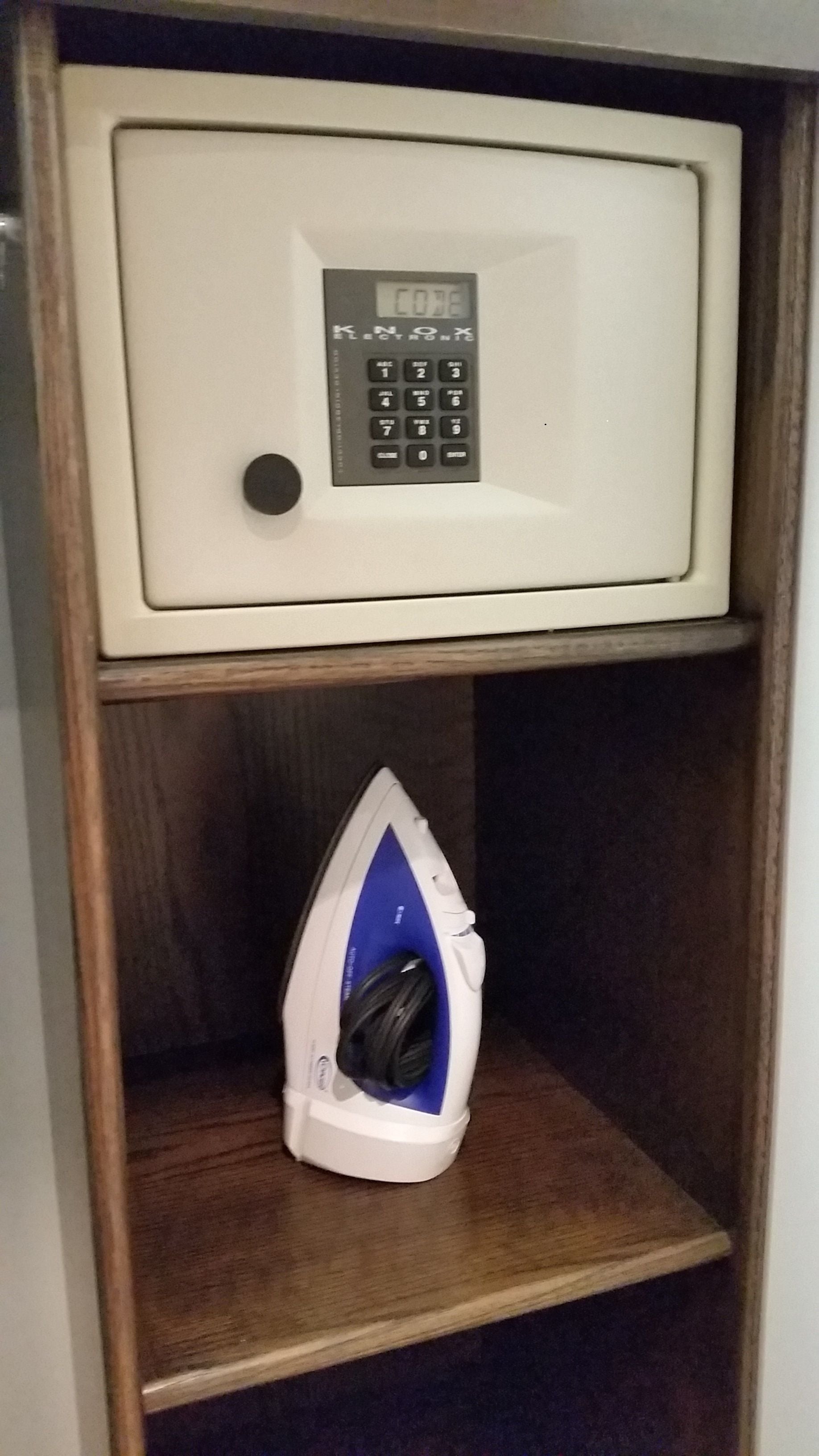 in-room safe, desk, iron/ironing board, bed sheets