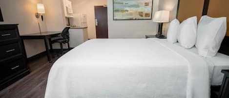 Desk, blackout drapes, iron/ironing board, free WiFi