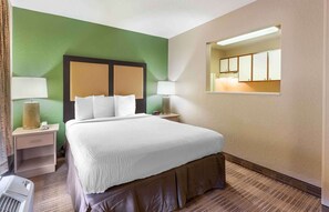 Desk, free WiFi, bed sheets
