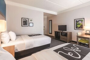 Room, 2 Double Beds, Hearing Accessible, Non Smoking (Mobility, Bathtub with Grab Bars) | Premium bedding, desk, iron/ironing board, free cribs/infant beds