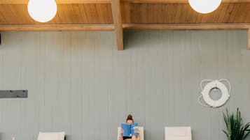 Indoor pool, pool loungers