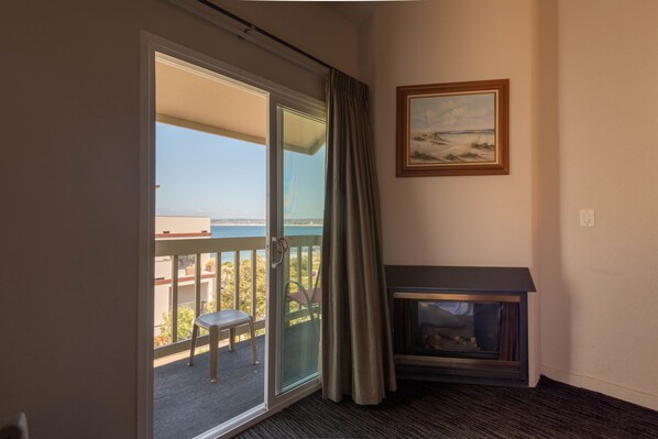Deluxe Room, 1 King Bed, Fireplace, Partial Ocean View | View from room