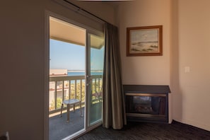 Deluxe Room, 1 King Bed, Fireplace, Partial Ocean View | View from room
