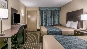 Desk, laptop workspace, iron/ironing board, rollaway beds